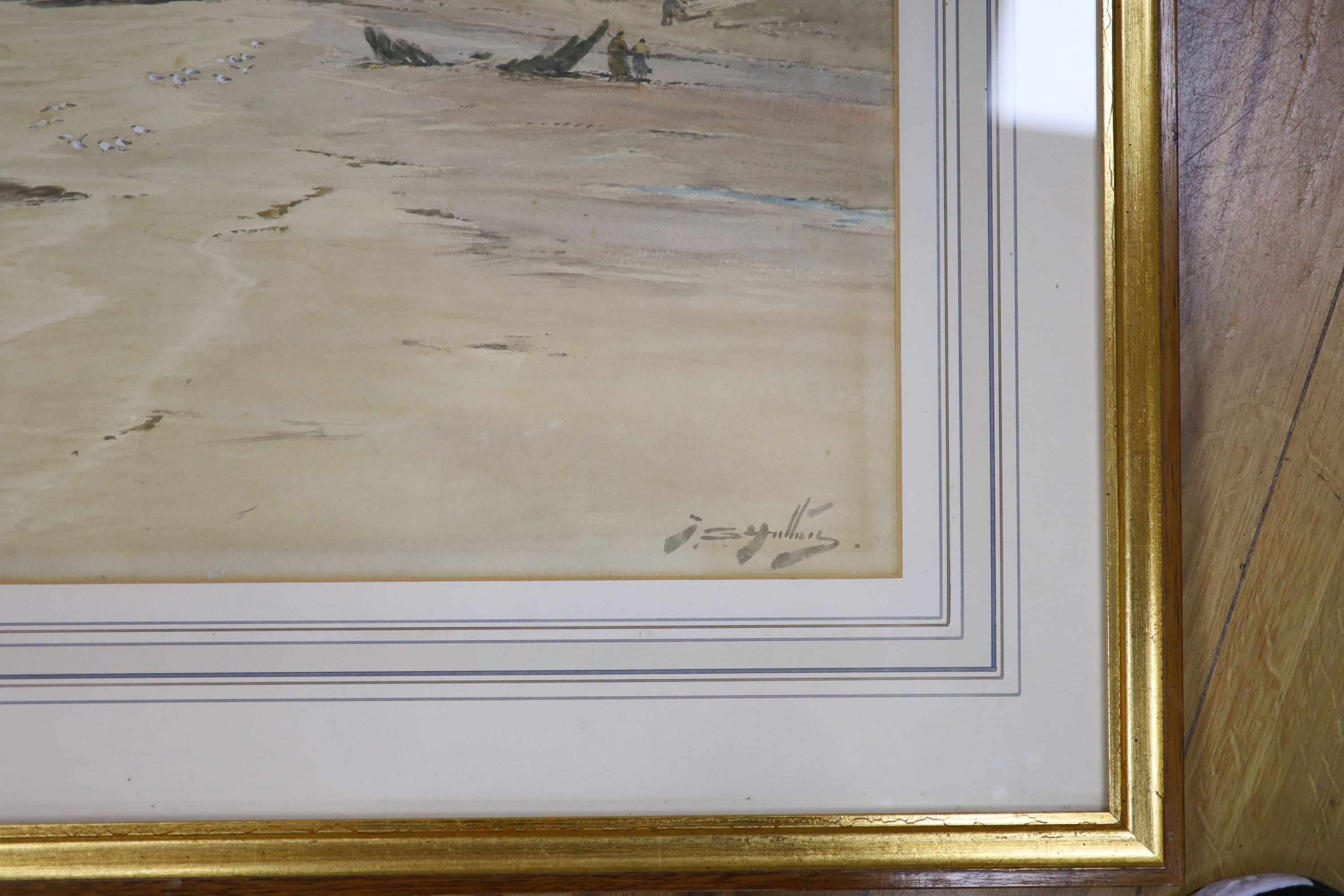 Thomas Swift Hutton (1875-1935), watercolour, Estuary scene, signed, 49 x 74cm